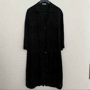 JAMES PERSE • Black Satin Button Up Dress